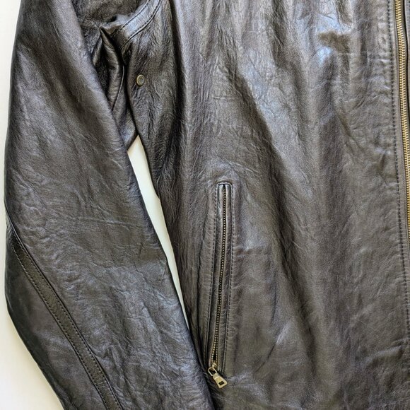 NWT Cole Haan Men's Lambskin Moto Jacket - Picture 4 of 8